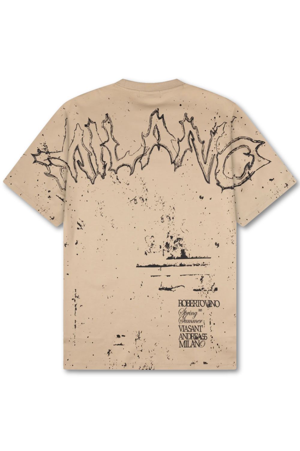Roberto Vino Milano Oversized Moment Of Truth T-Shirt-Tan