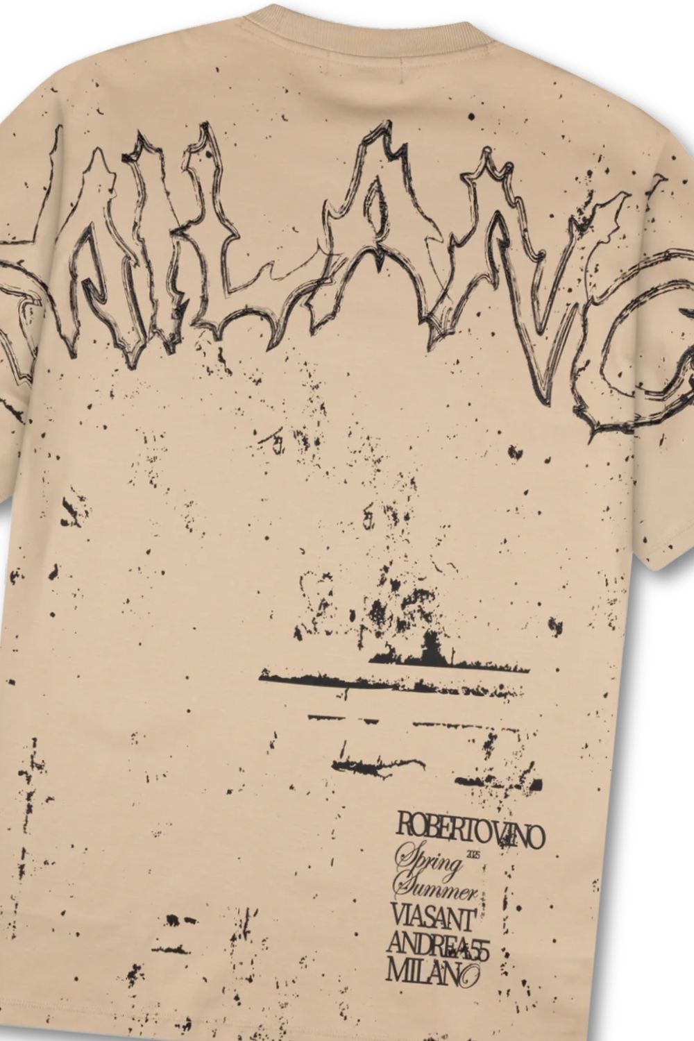 Roberto Vino Milano Oversized Moment Of Truth T-Shirt-Tan