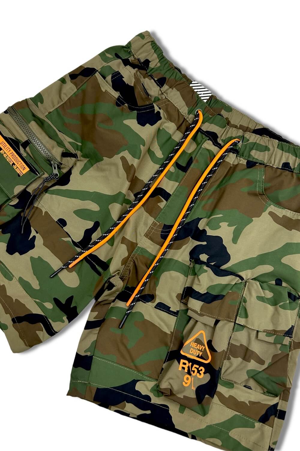 Smoke Rise - Utility Windbreaker Cargo Shorts - Wood Camo