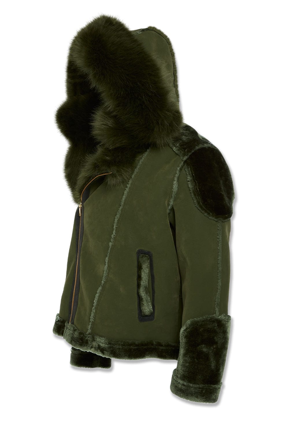 Jordan Craig EL Jefe Shearling Moto Jacket (Military Green)