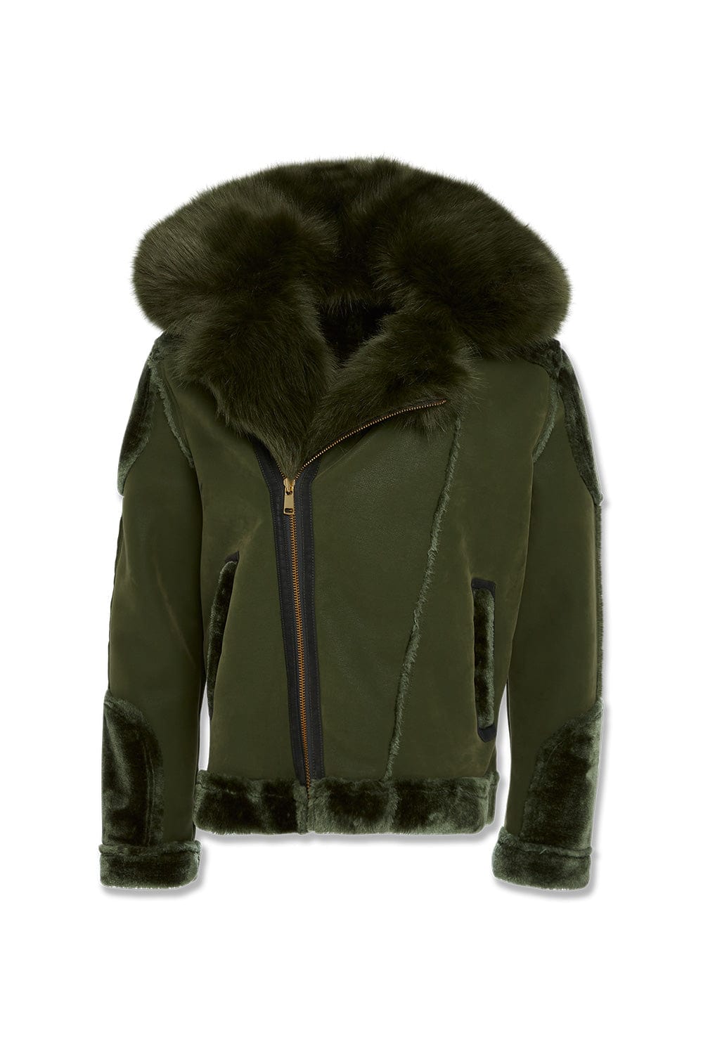 Jordan Craig EL Jefe Shearling Moto Jacket (Military Green)