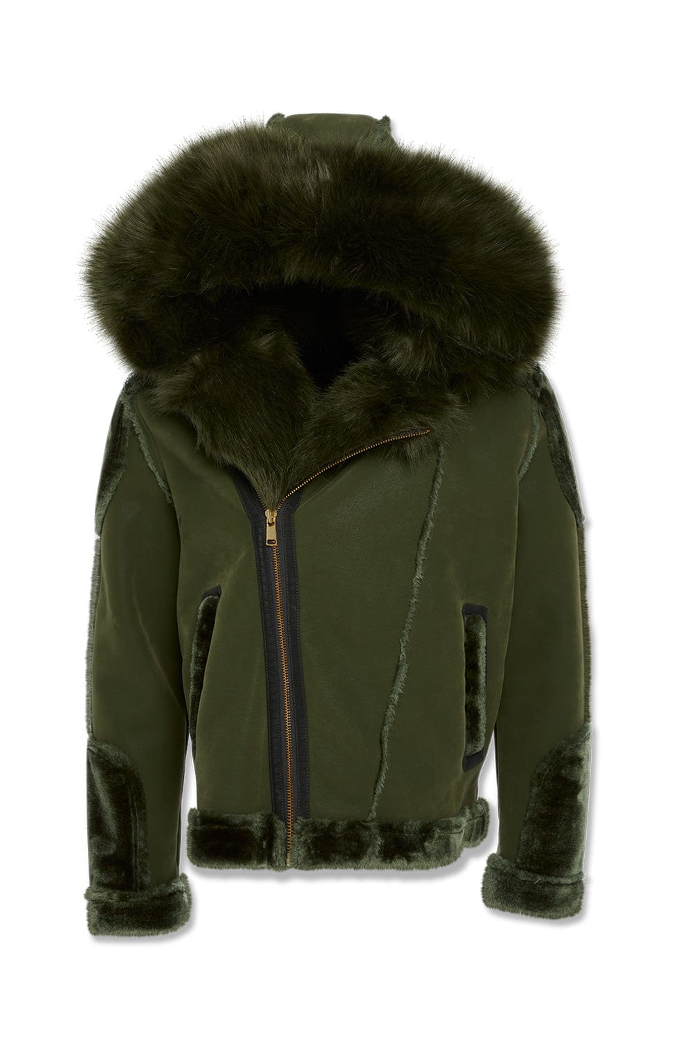 Jordan Craig EL Jefe Shearling Moto Jacket (Military Green)