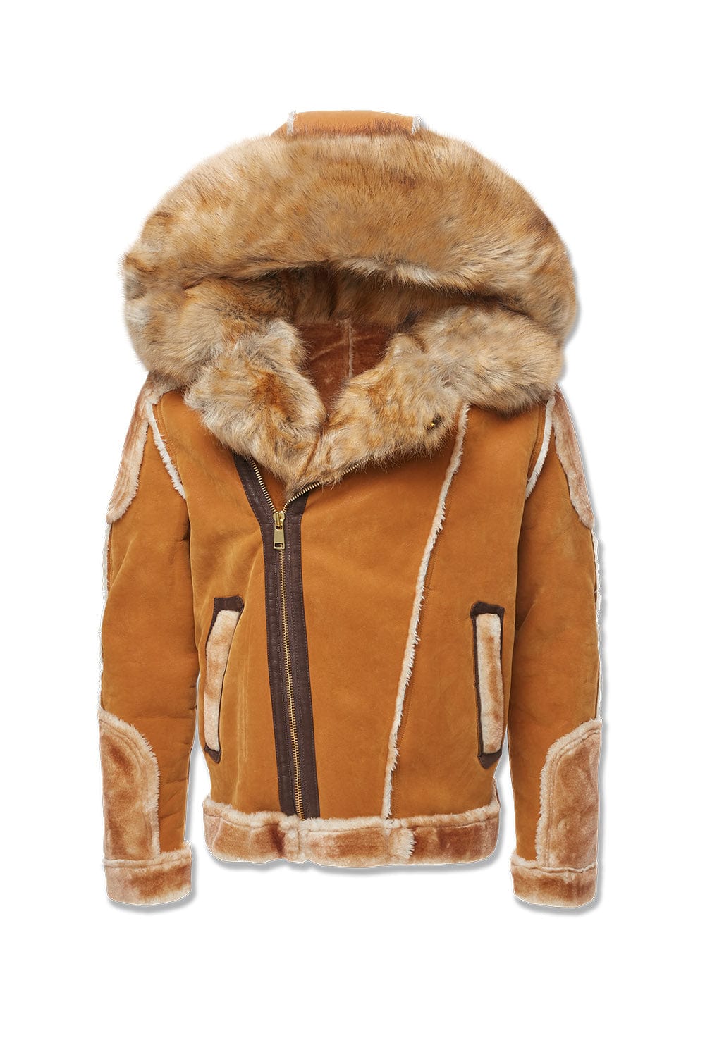 Jordan Craig EL Jefe Shearling Moto Jacket - Cognac