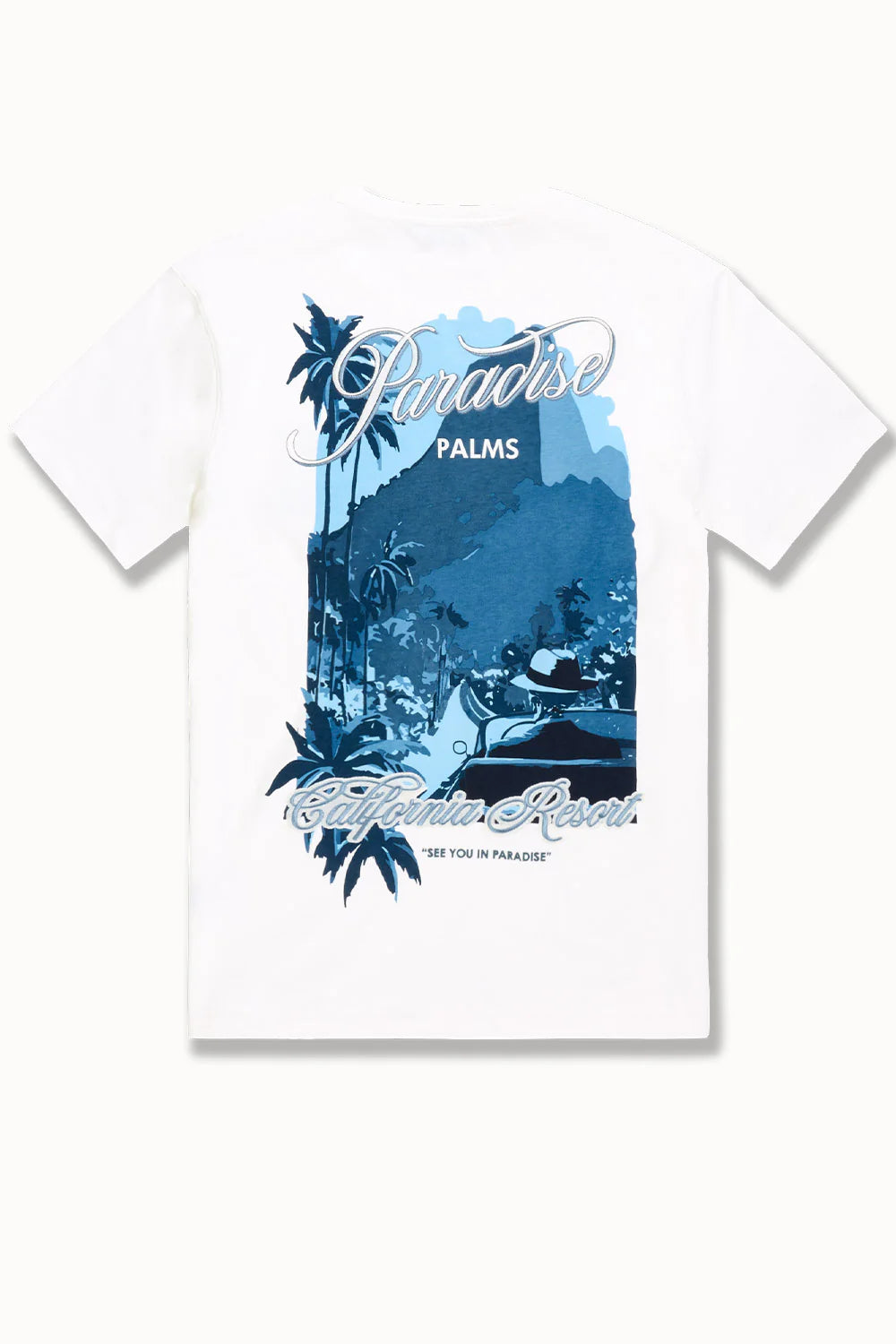 Paradise Palms T-Shirt – Blue Floral