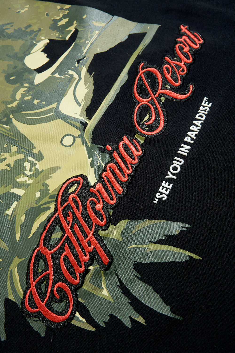 Paradise Palms T-Shirt – Red Floral