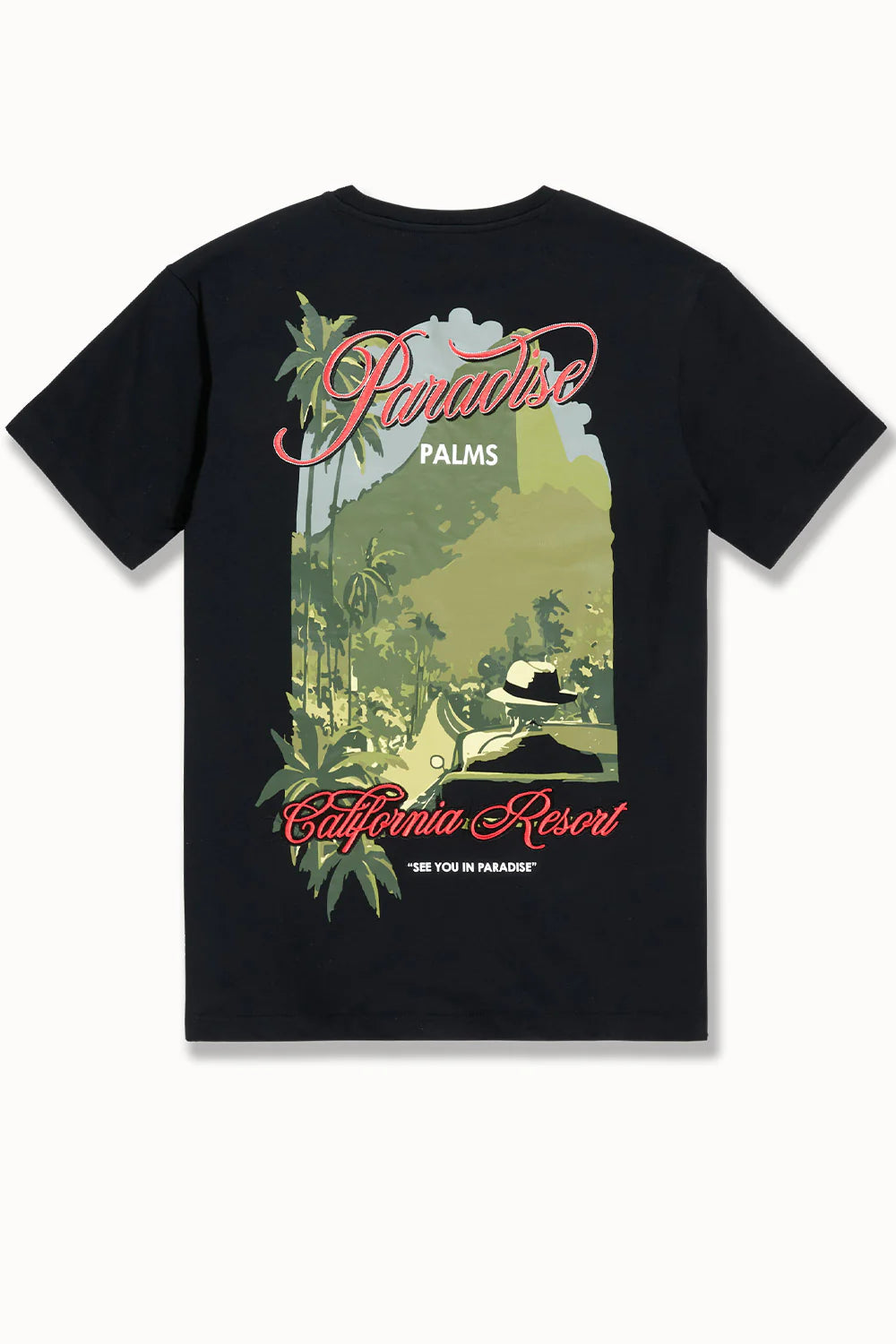 Paradise Palms T-Shirt – Red Floral