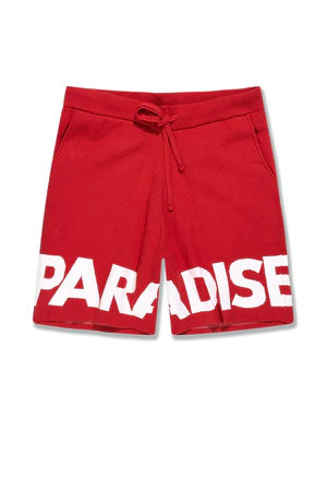 Jordan Craig - Retro - Paradise Knit Shorts-Red