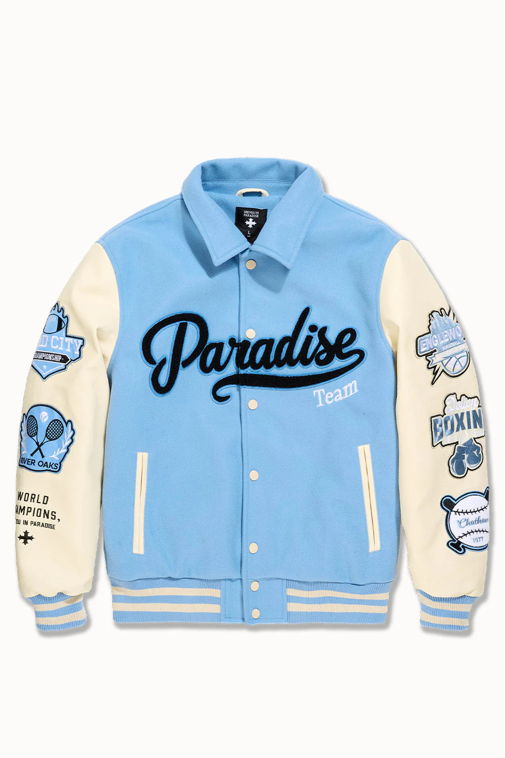 Paradise Team Varsity Jacket – Sky Blue