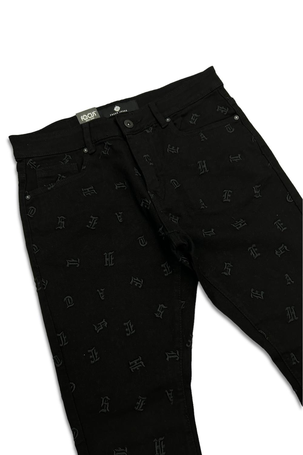 Focus - Monogram - Jacquard - Jean Set - Puzzled - Black