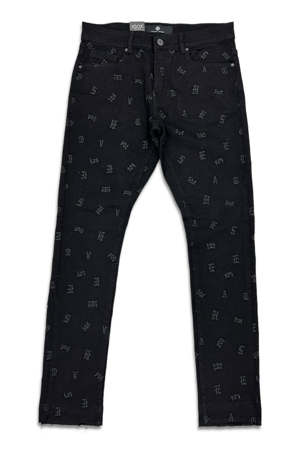 Focus - Monogram - Jacquard - Jean Set - Puzzled - Black