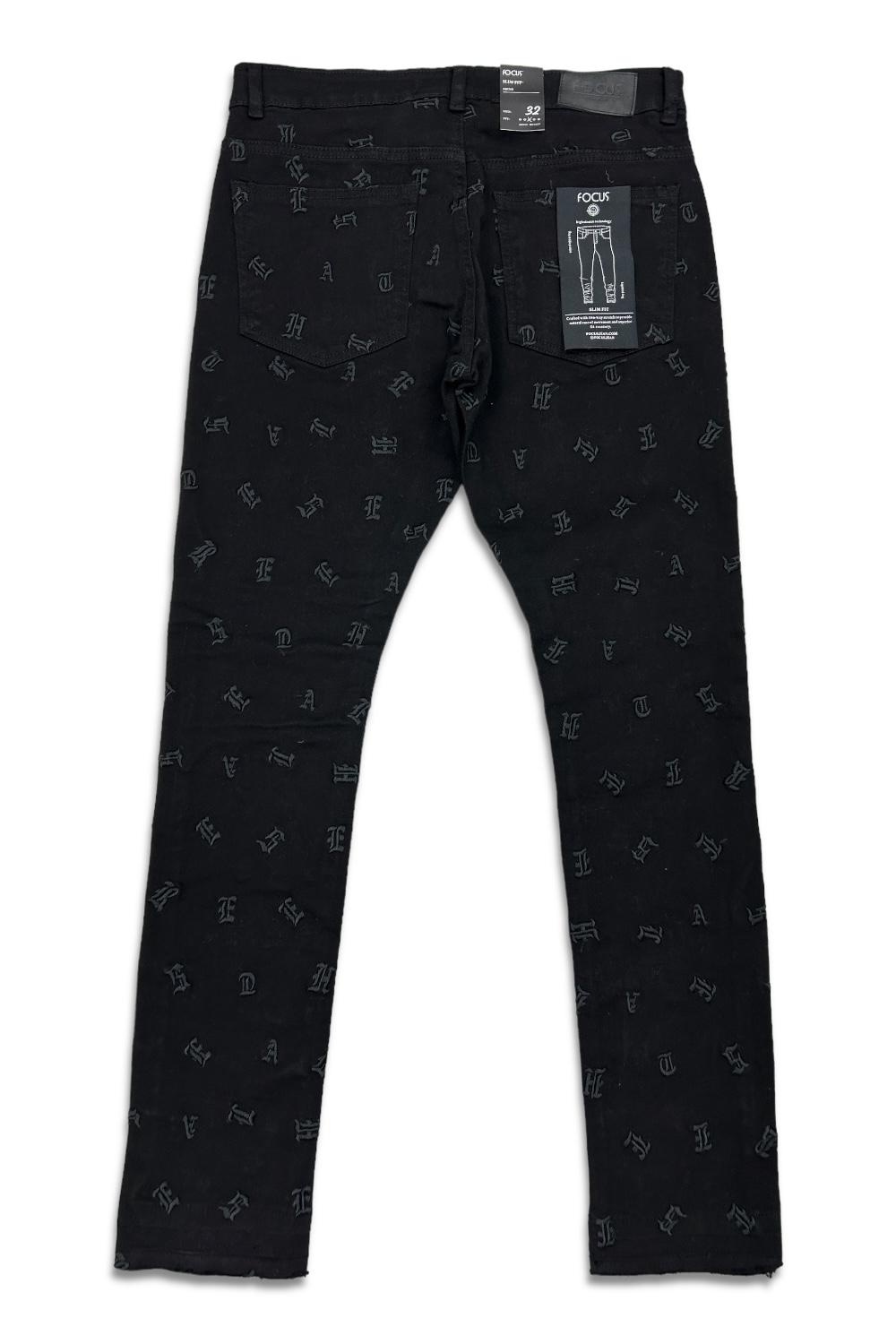 Focus - Monogram - Jacquard - Jean Set - Puzzled - Black