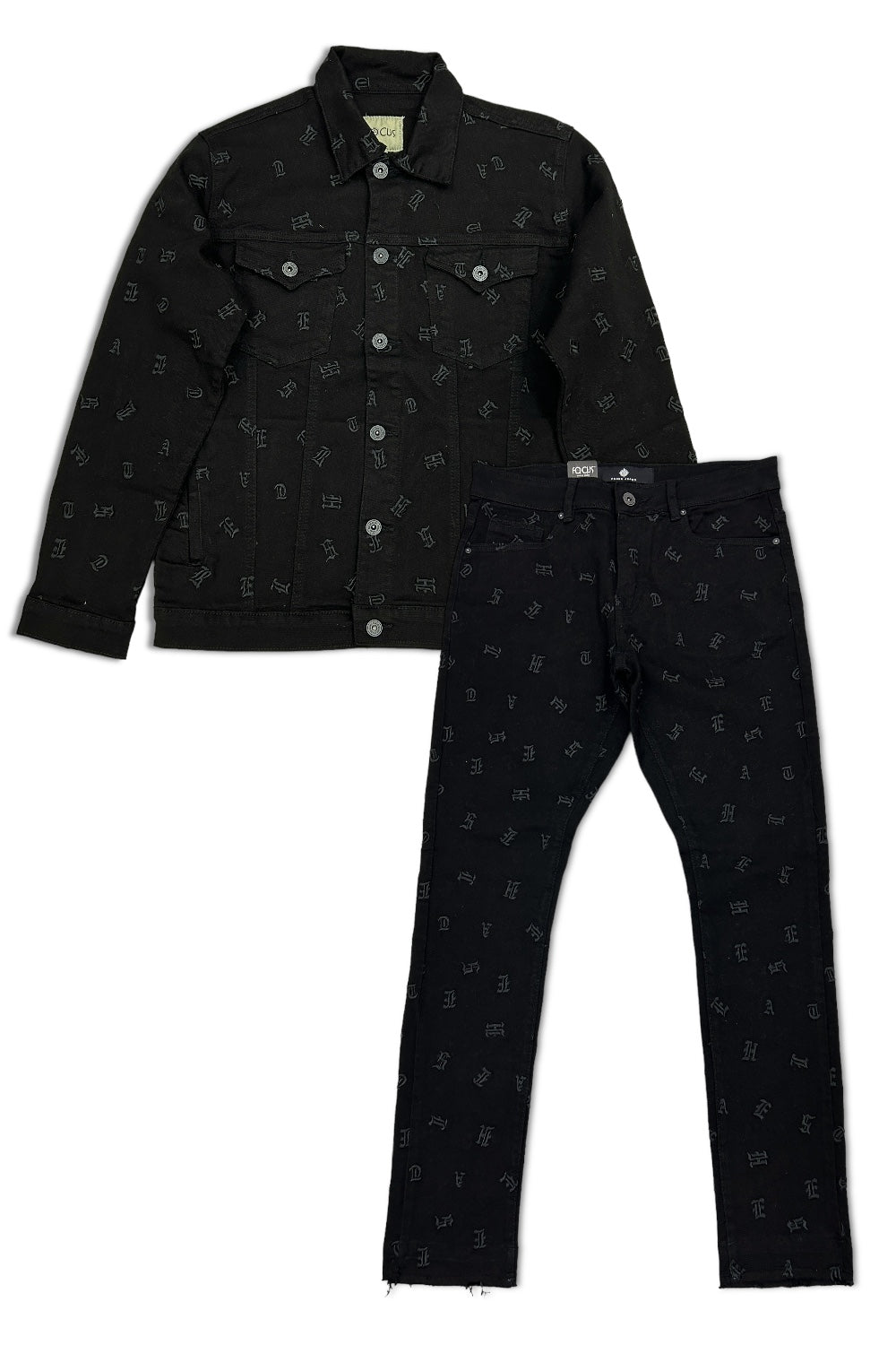 Focus - Monogram - Jacquard - Jean Set - Puzzled - Black