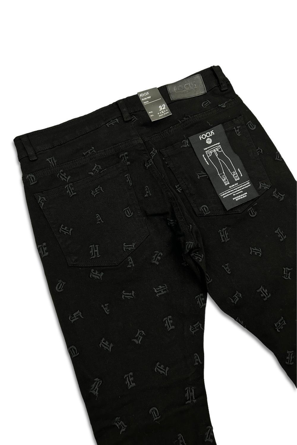 Focus - Monogram - Jacquard - Jean Set - Puzzled - Black