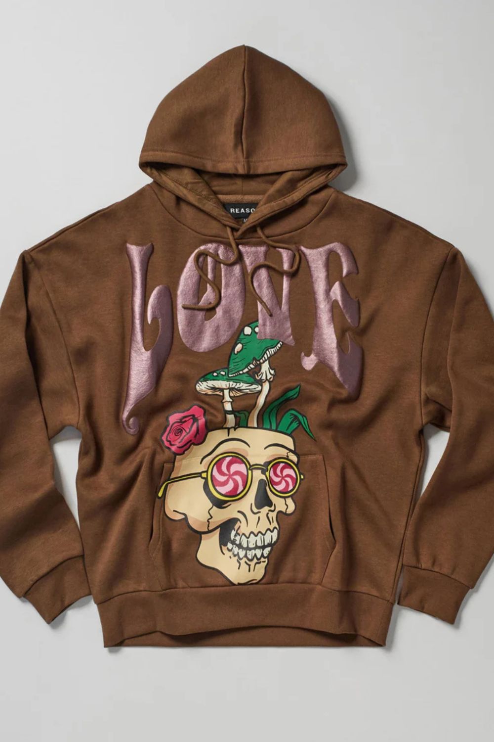 Love Shrooms Graphic Hoodie - Brown