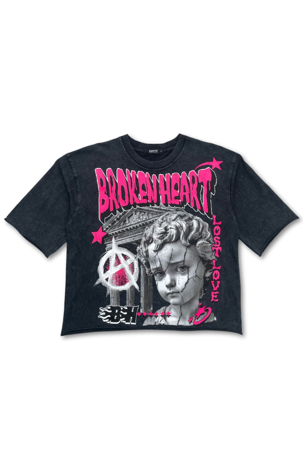 Broken Heart Cropped Graphic T - Shirt