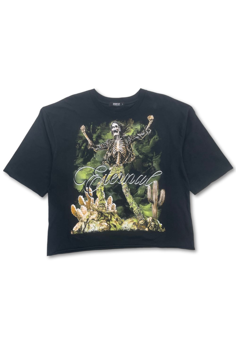 Eternal Cropped Graphic T - Shirt - Black