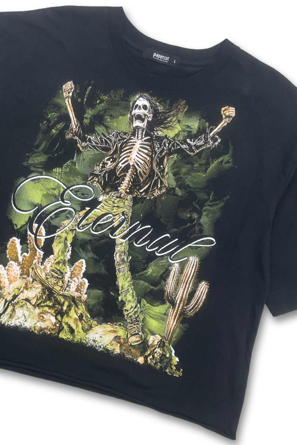 Eternal Cropped Graphic T - Shirt - Black