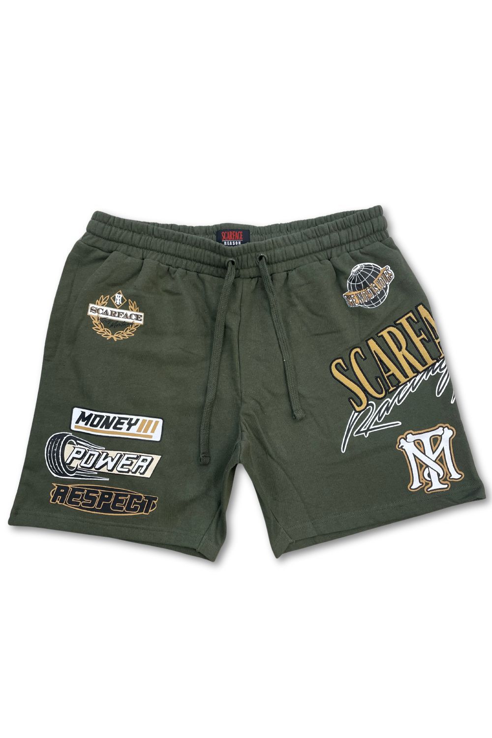 Reason Scarface Money Power Respect Shorts - Olive