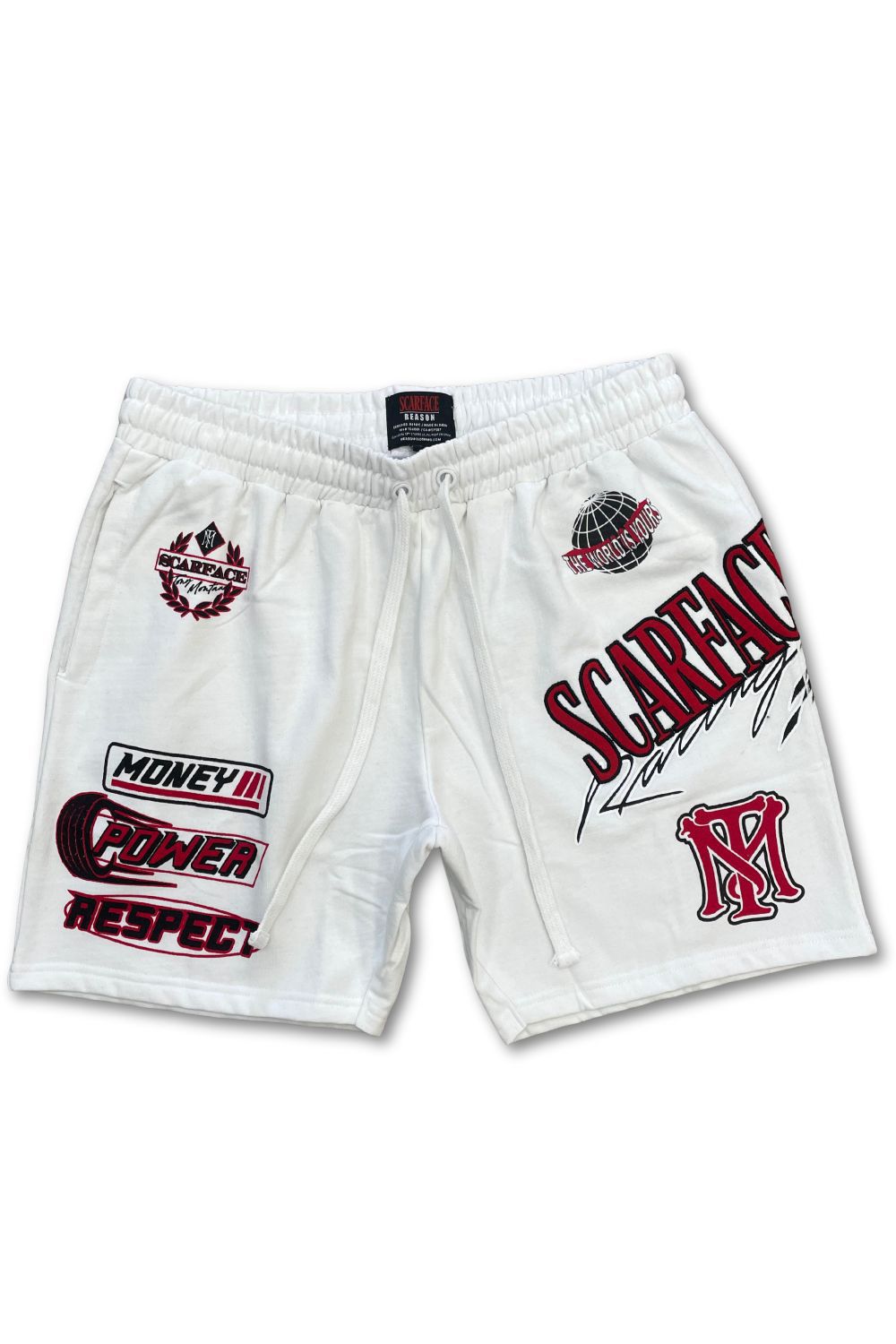 Reason Scarface Money Power Respect Shorts - White