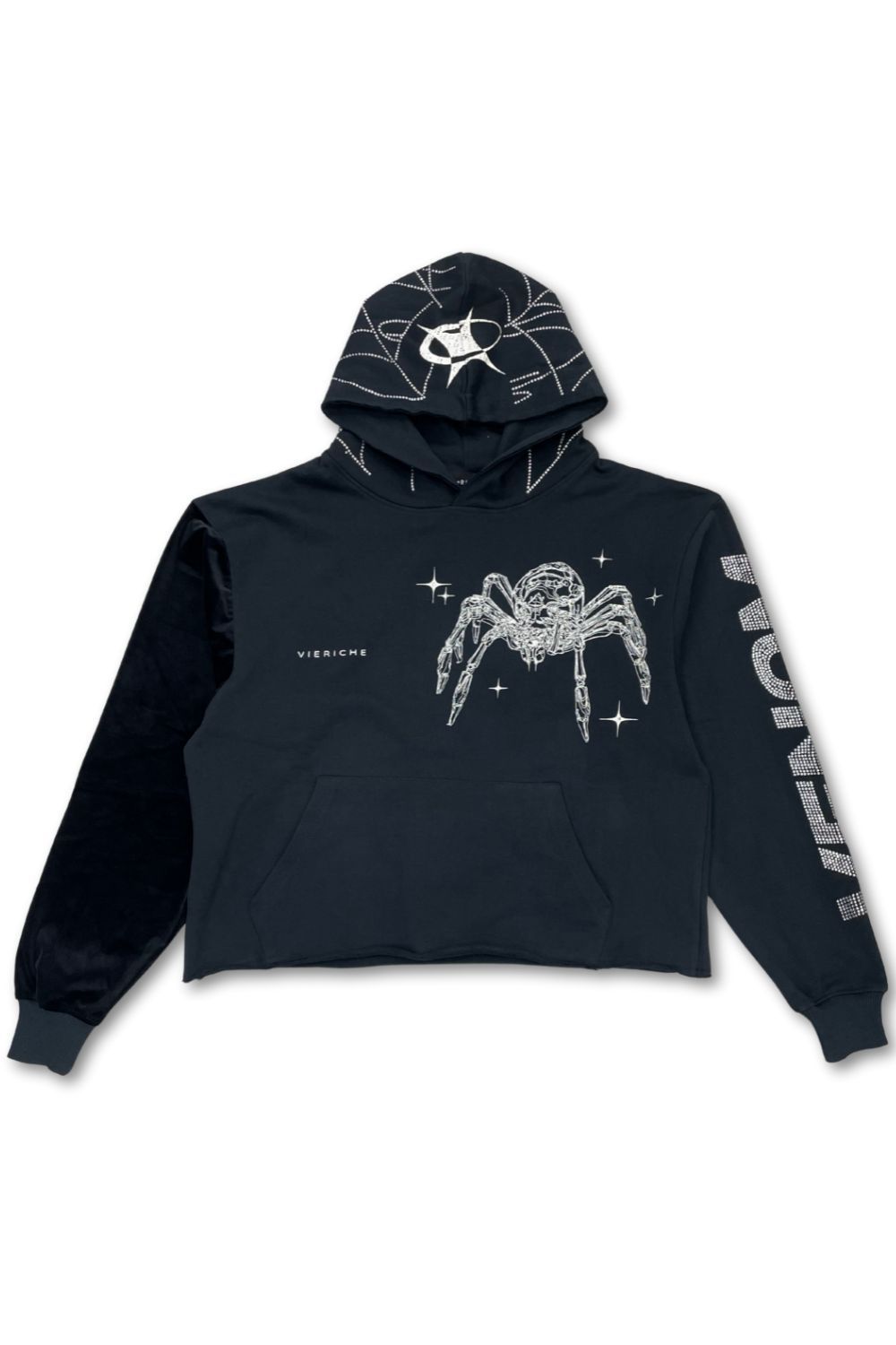 Vie Riche Spider Venom Cropped Hoodie - Black