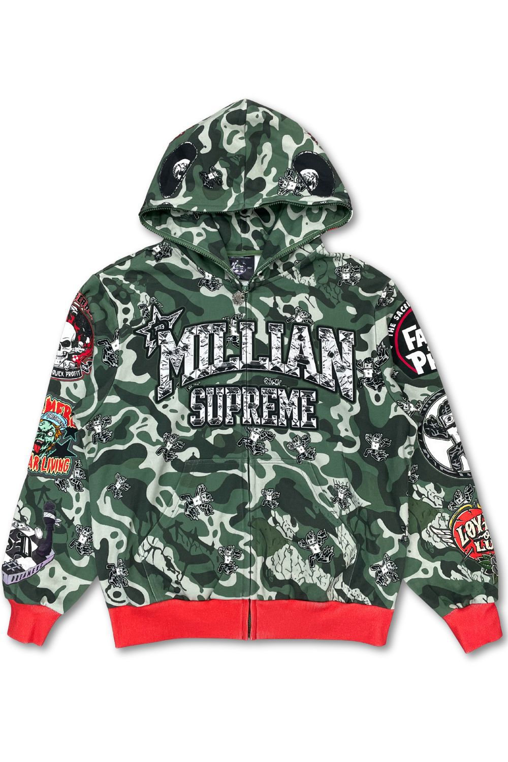 Millian Supreme Camo Full Zip Up Hoodie