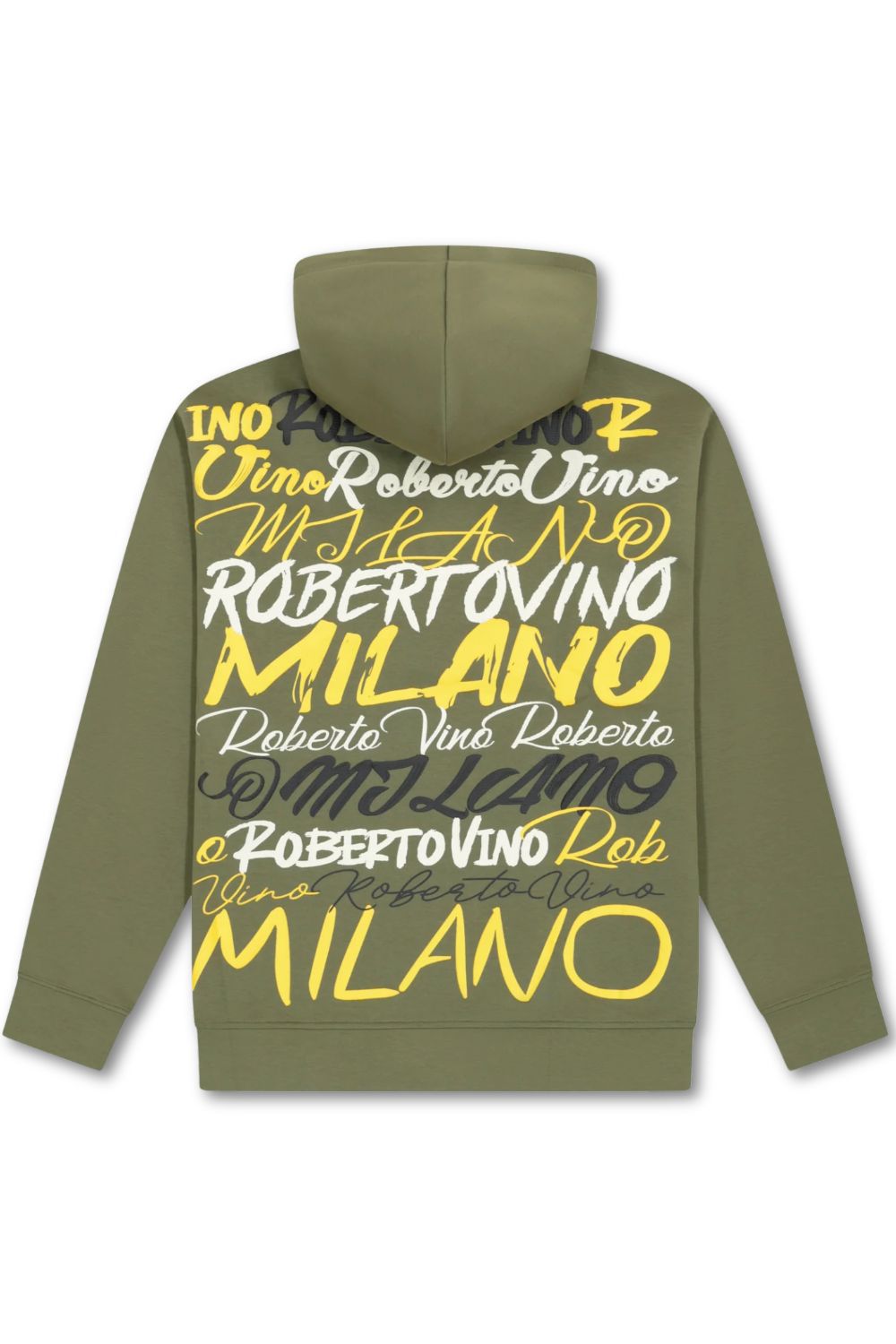Roberto Vino Milano Big Writing Hoodie - Olive