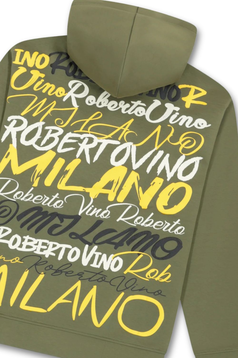 Roberto Vino Milano Big Writing Hoodie - Olive