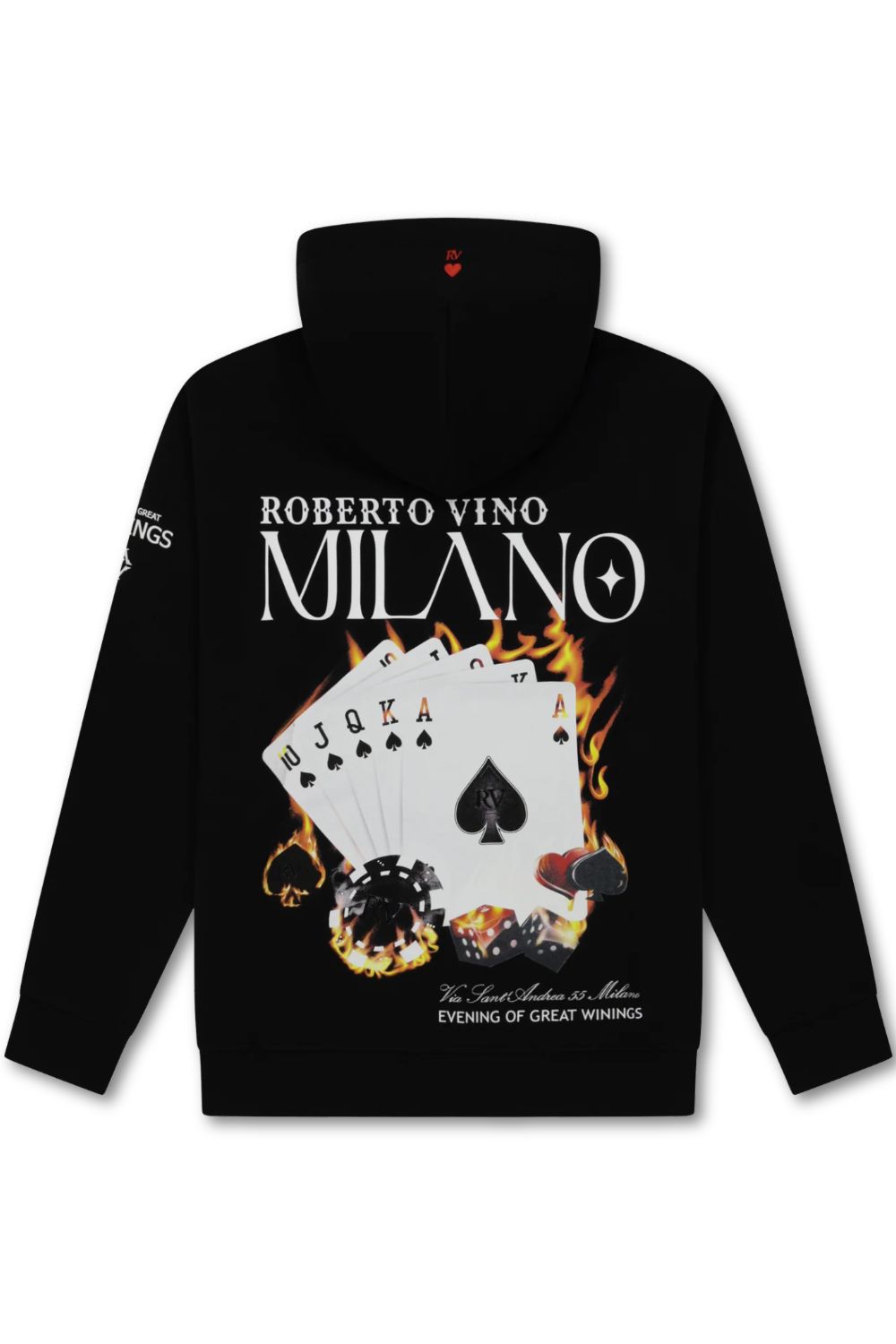 Roberto Vino Milano Burning Cards Hoodie