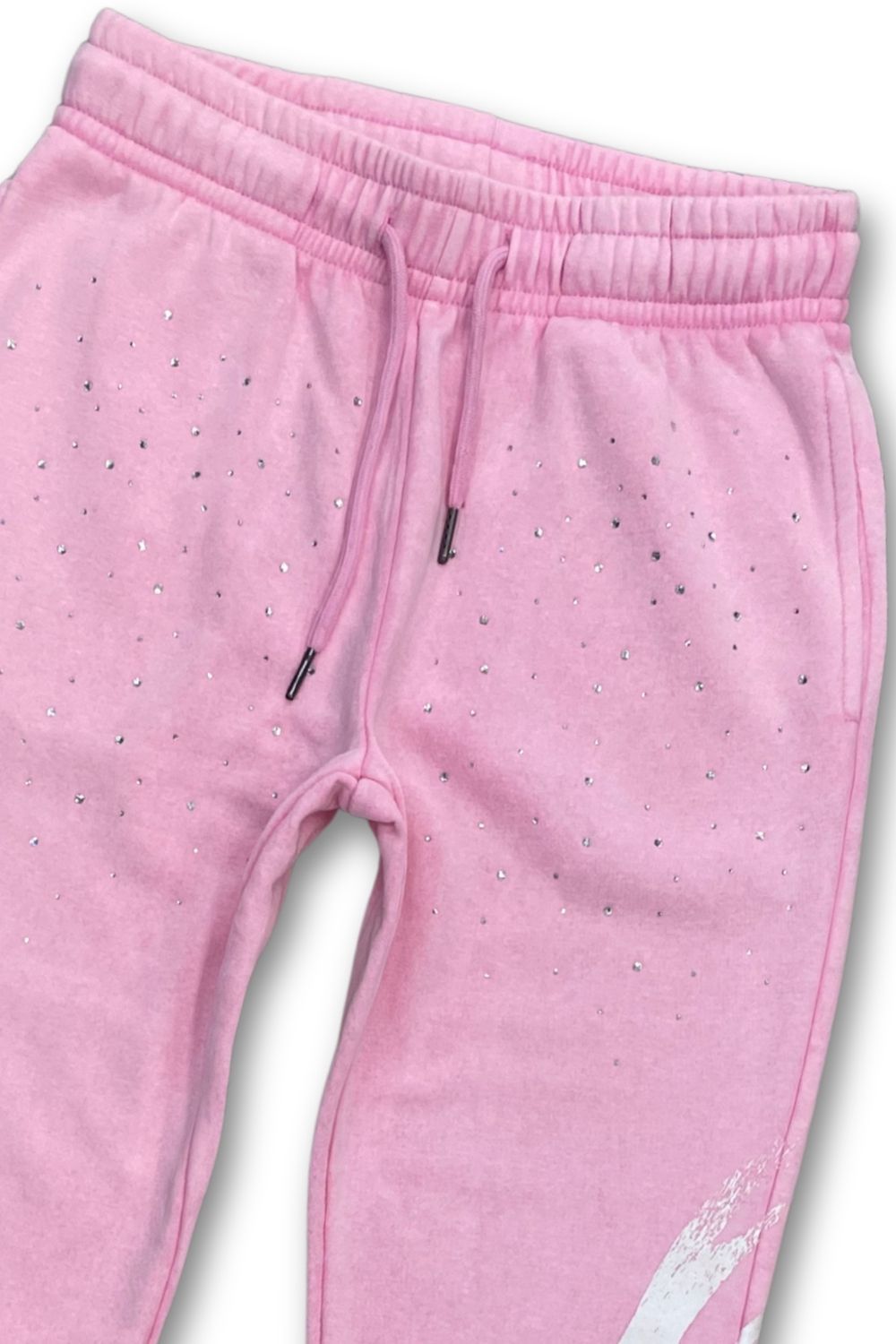 Women’s Red Fox Embellished Rhinestone Stacked Sweatsuit - Pink