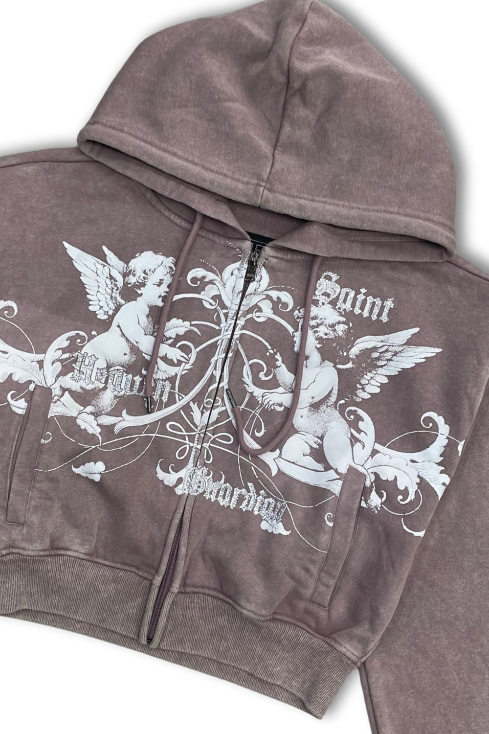 Women’s Red Fox Saint Heaven Guardian Rhinestone Stacked Sweatsuit - Light Purple