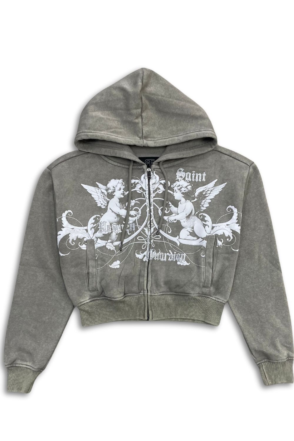 Women’s Red Fox Saint Heaven Guardian Rhinestone Stacked Sweatsuit - Stone