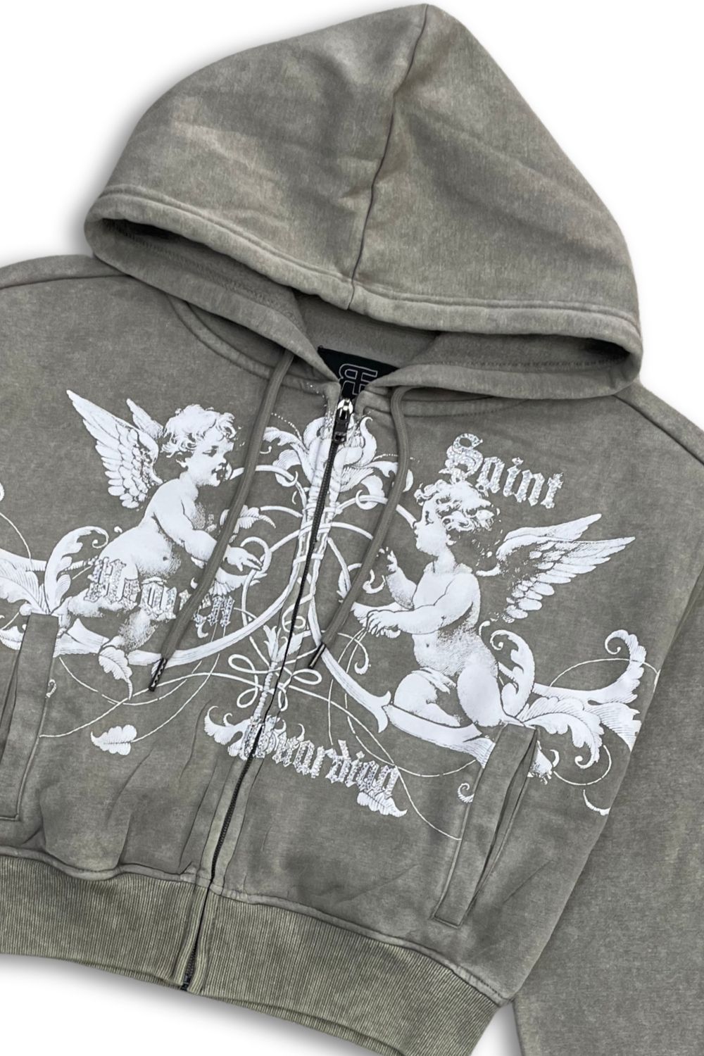 Women’s Red Fox Saint Heaven Guardian Rhinestone Stacked Sweatsuit - Stone