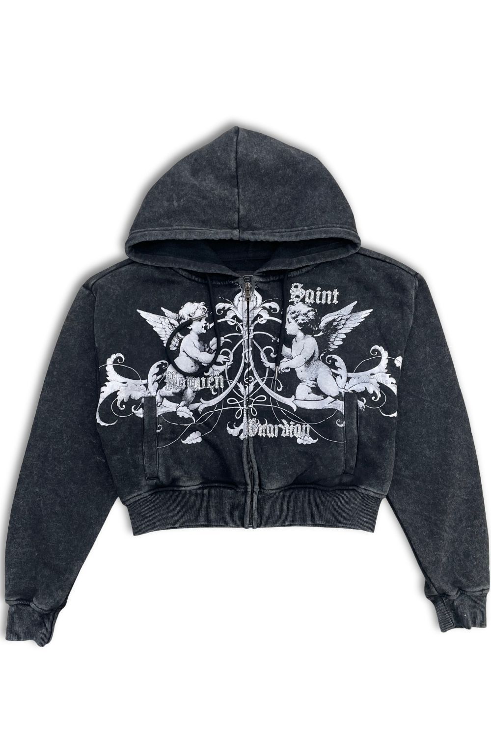 Women’s Red Fox Saint Heaven Guardian Rhinestone Stacked Sweatsuit - Black