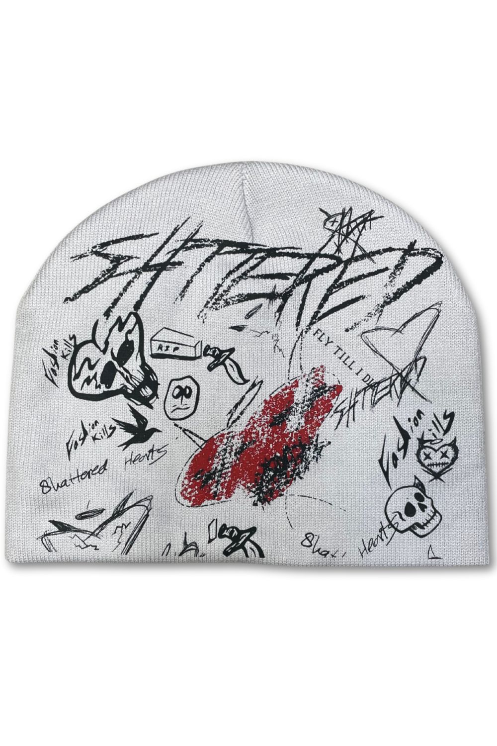 Shattered Hearts Doodle Beanie