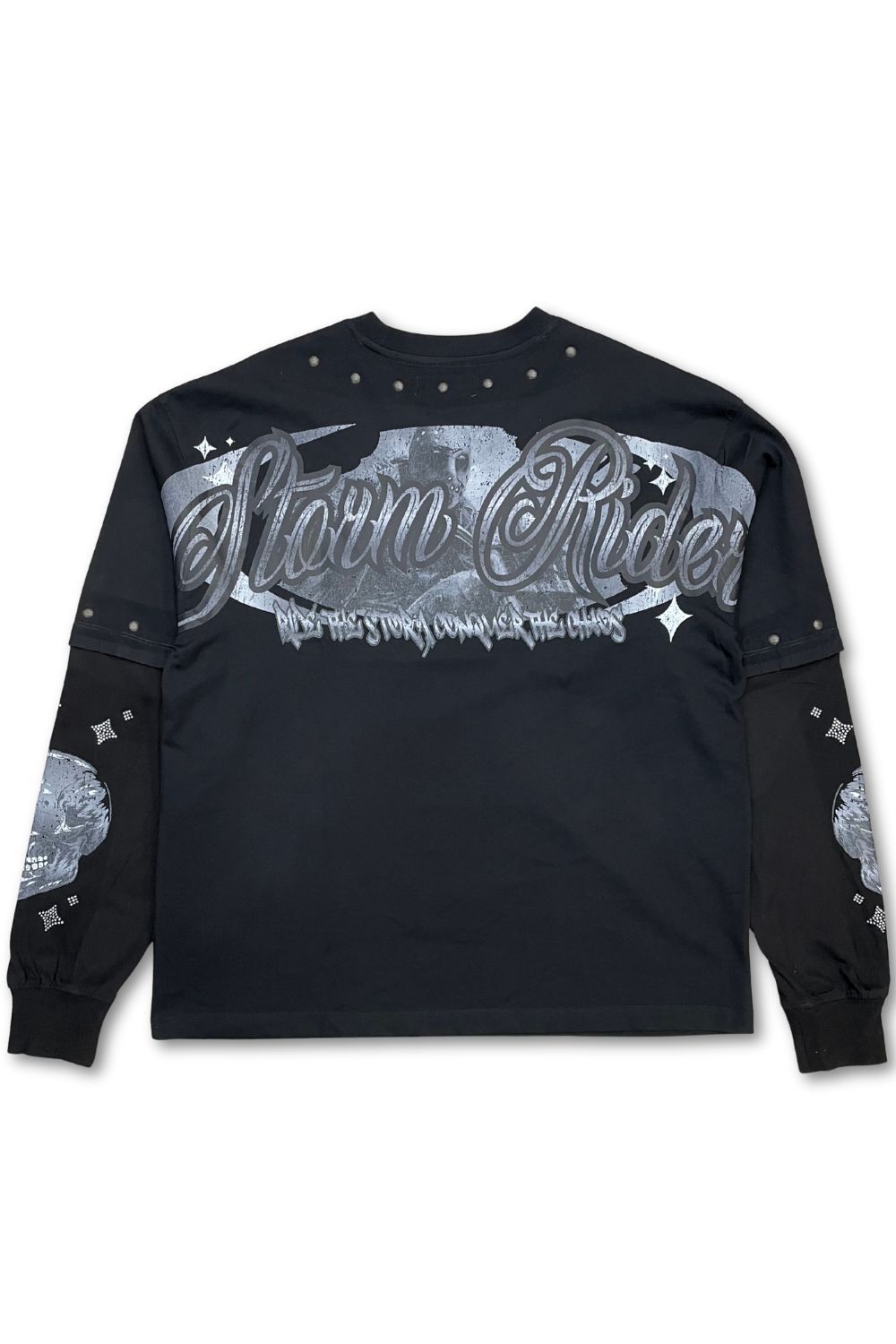 Roku Studio Storm Rider Boxy Layered Long Sleeve T - Shirt - Black