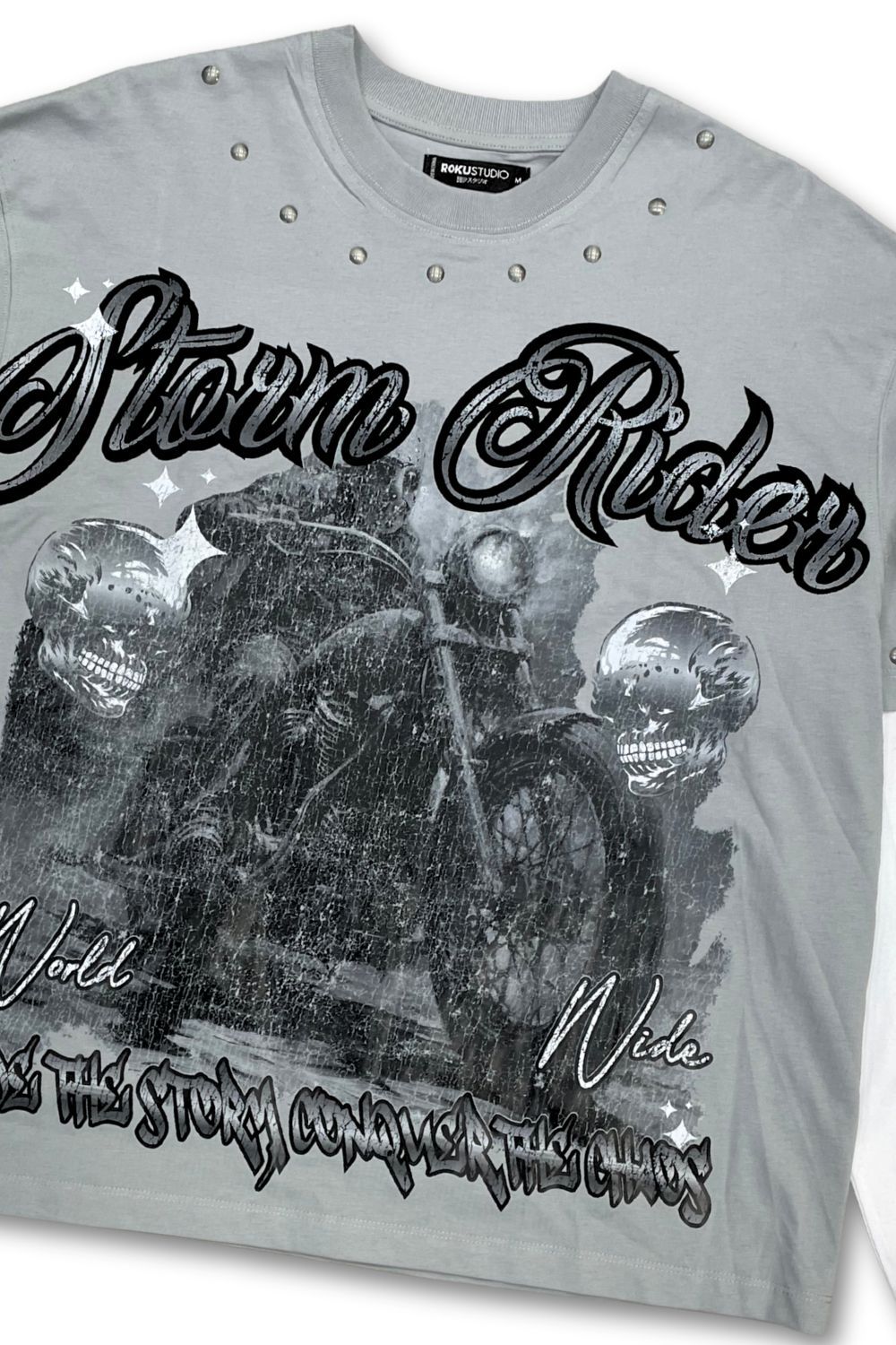 Roku Studio Storm Rider Boxy Layered Long Sleeve T - Shirt - Grey