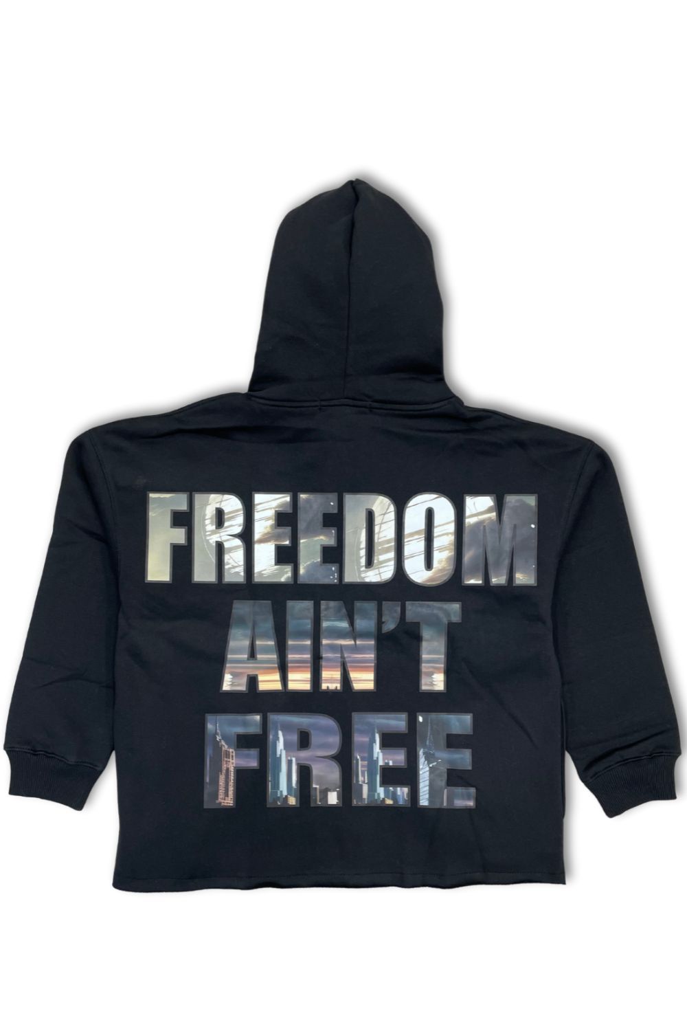 Focus Street Liberty Cropped Hoodie - Black