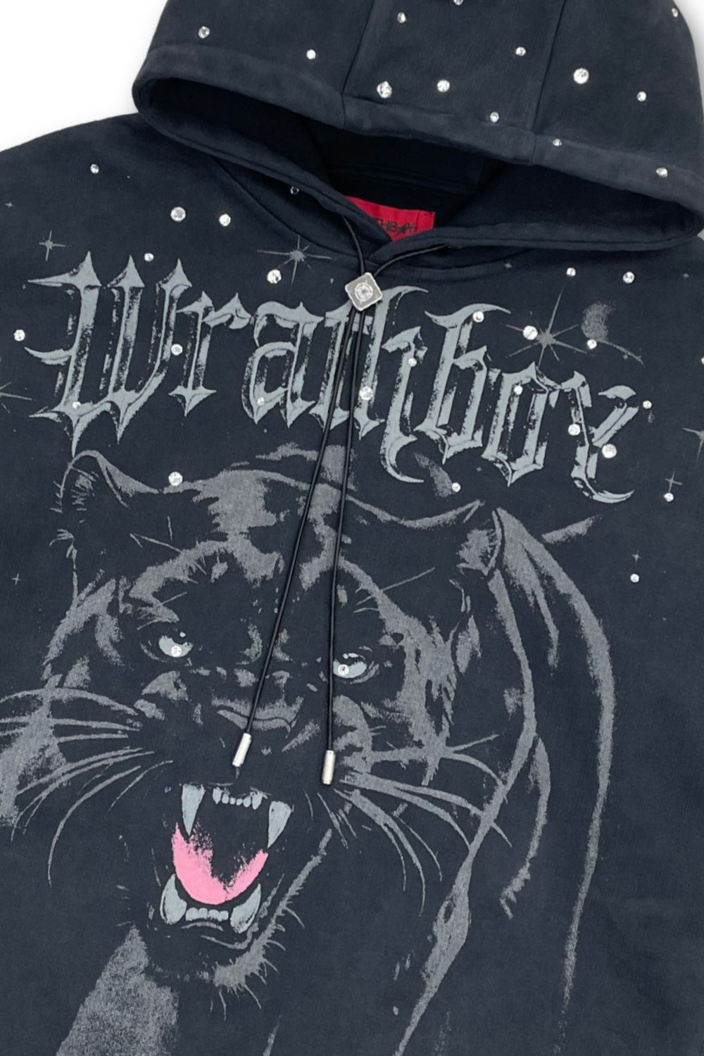 Wrathboy Black Panther Rhinestone Hoodie