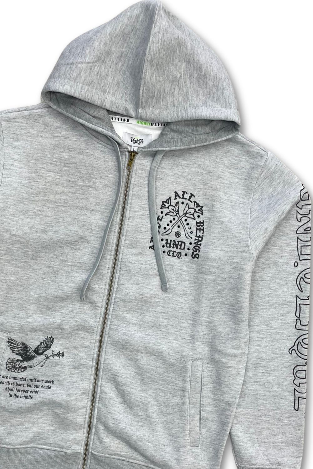 Undrtd Above All Beings Zip-Up Stacked Sweatsuit - Grey