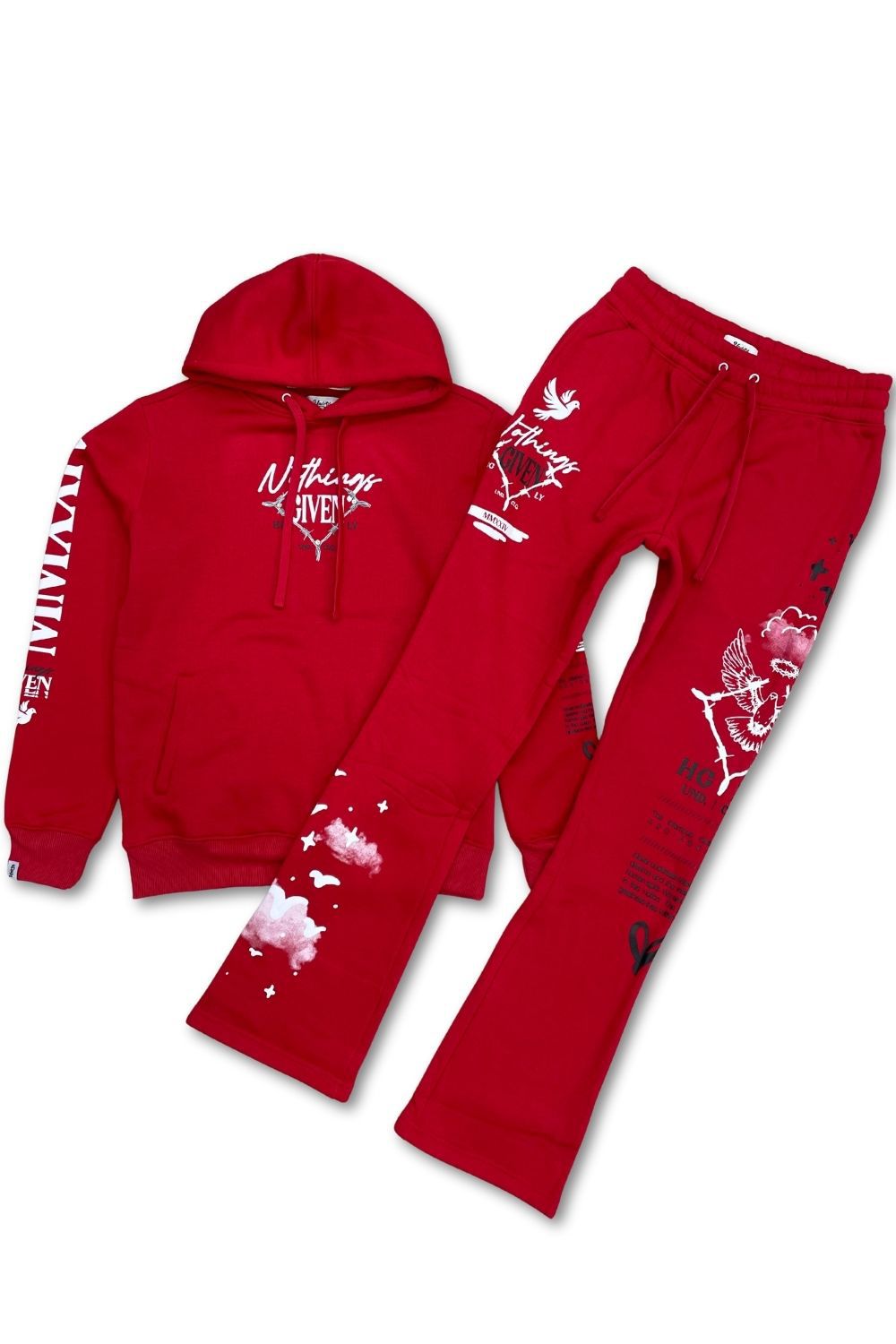 Undrtd Nothings Given Stacked Sweatsuit - Red