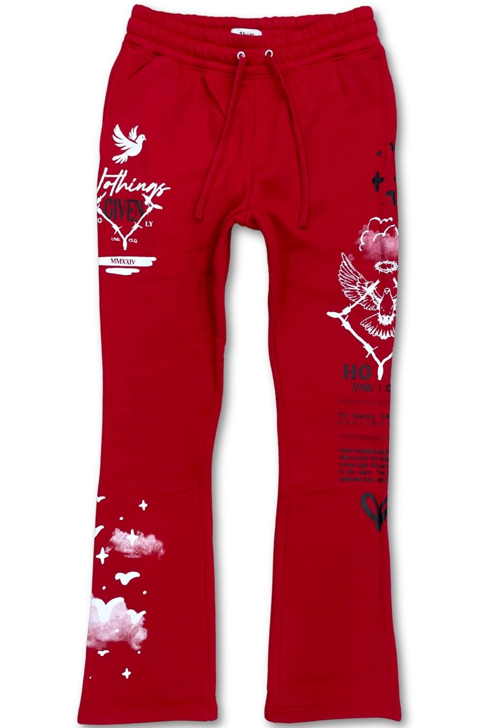 Undrtd Nothings Given Stacked Sweatsuit - Red
