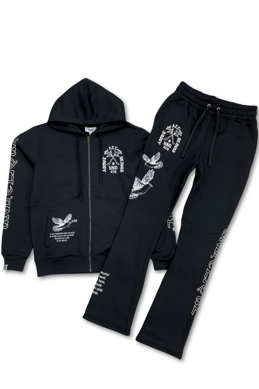 Undrtd Above All Beings Zip-Up Stacked Sweatsuit - Black