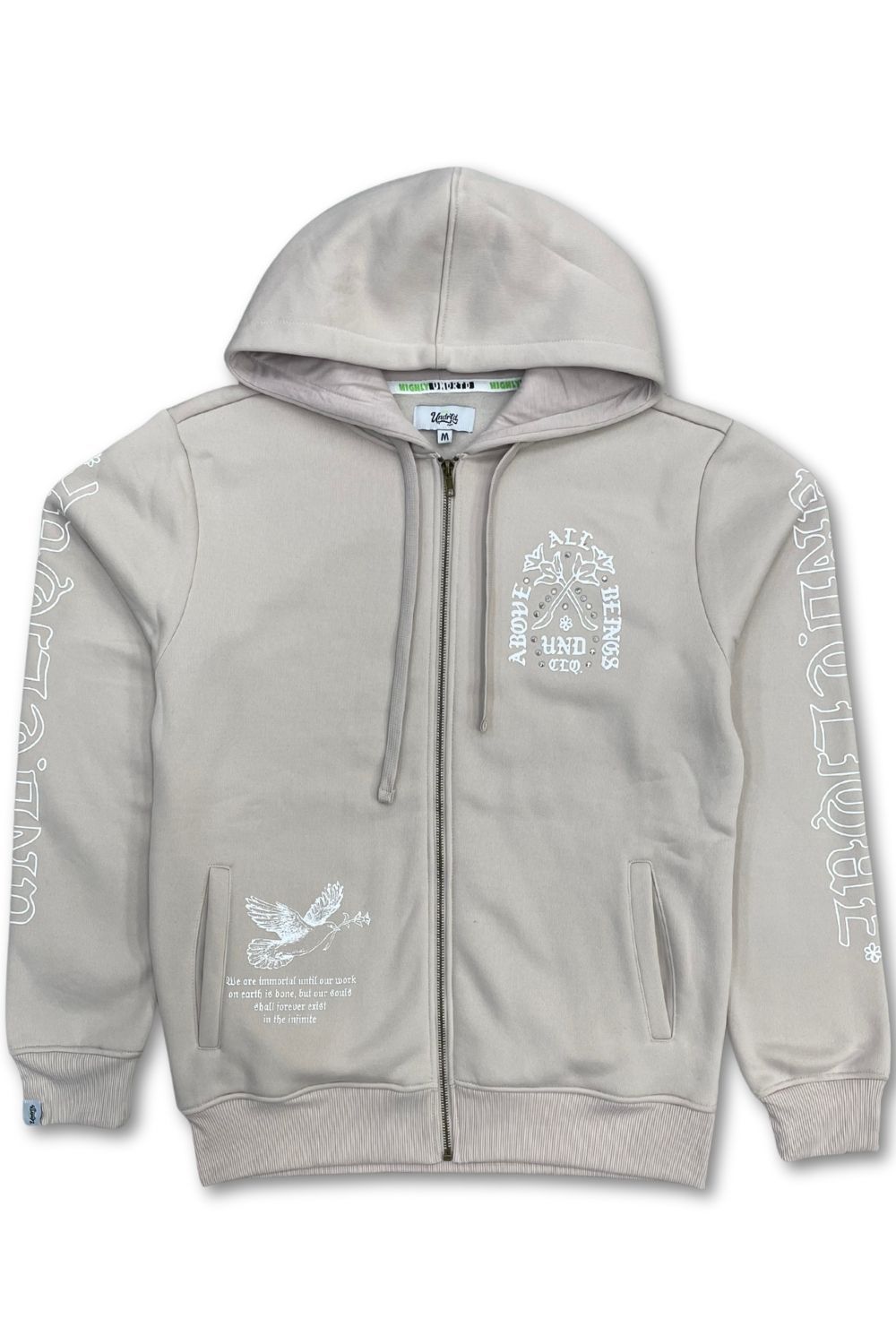 Undrtd Above All Beings Zip-Up Stacked Sweatsuit - Beige