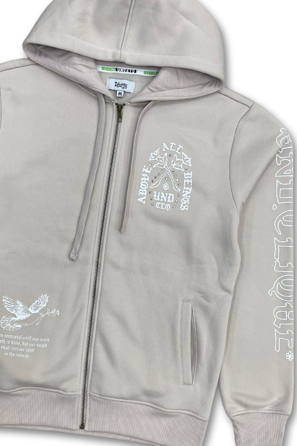 Undrtd Above All Beings Zip-Up Stacked Sweatsuit - Beige