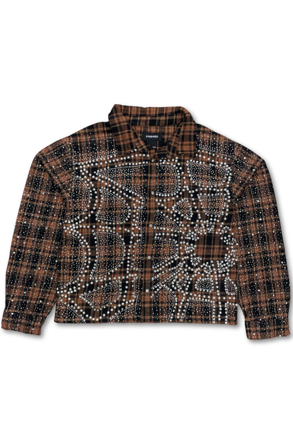 Kindred Rhinestone Flannel - Camel