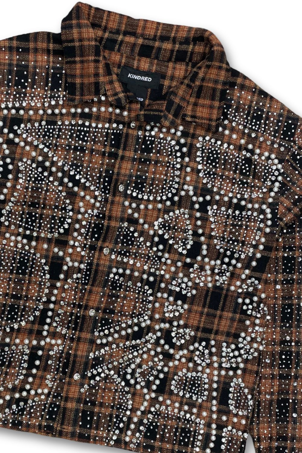 Kindred Rhinestone Flannel - Camel