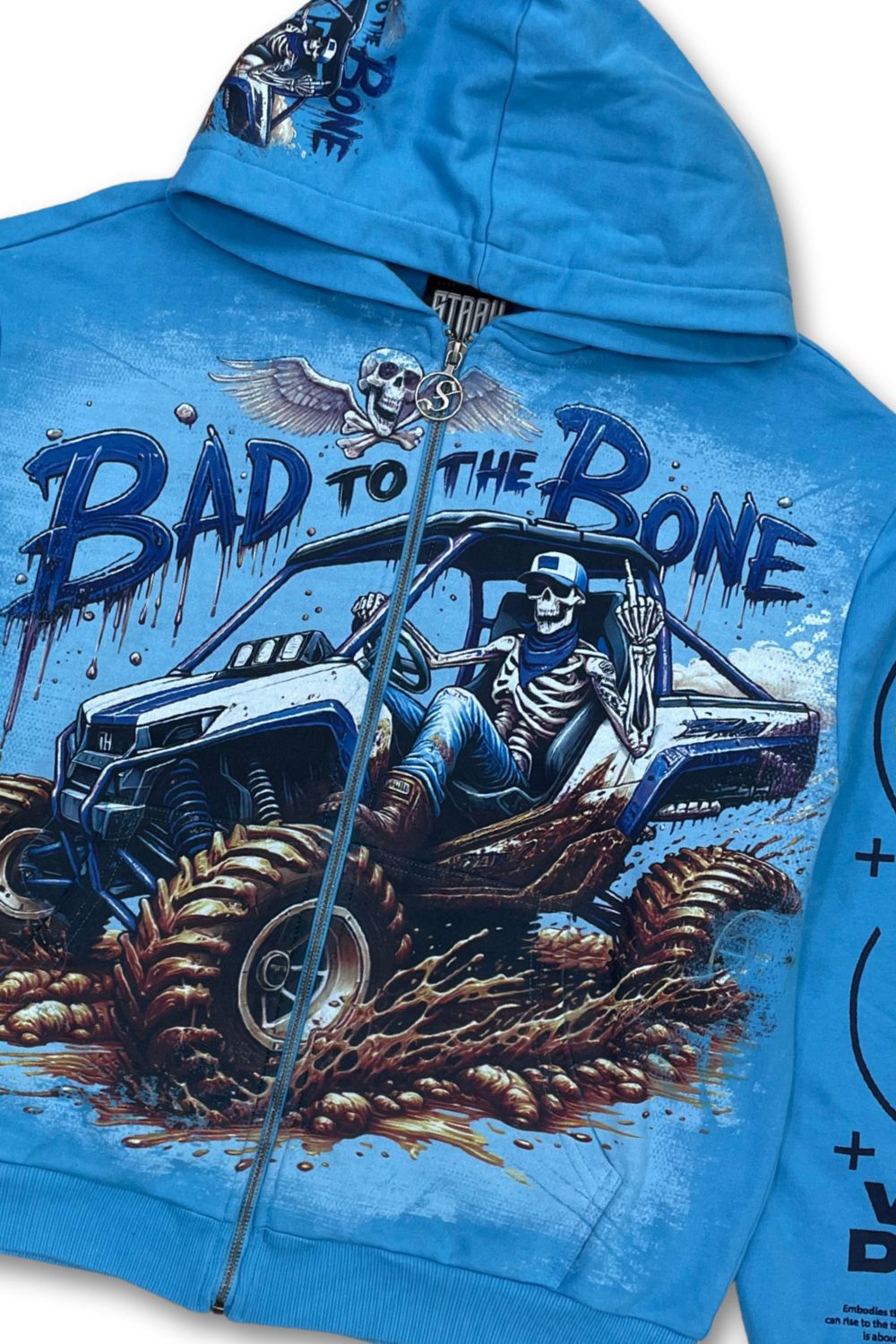Stray Bad To The Bone Zip-Up Hoodie - Blue