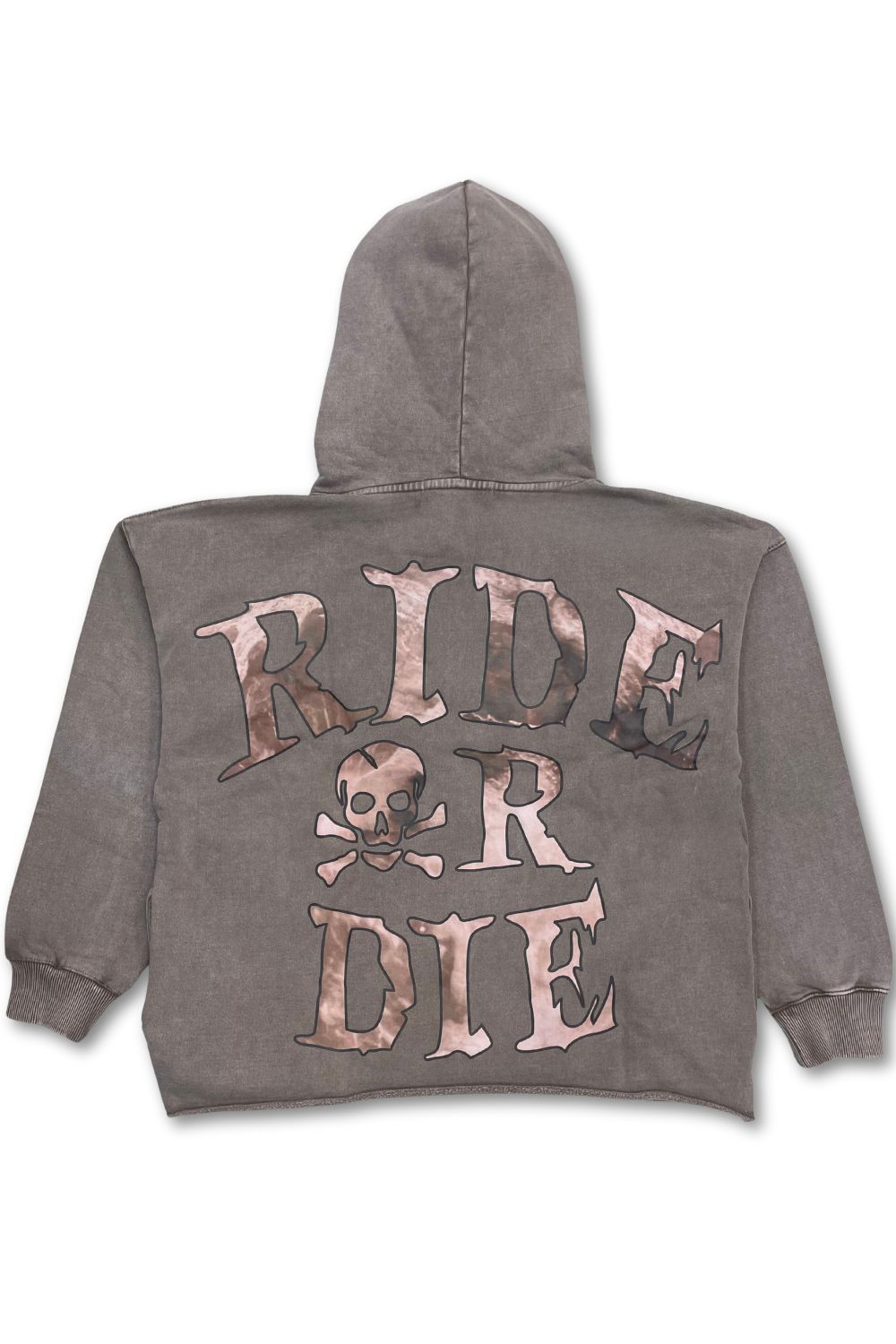 Focus Ride Or Die Cropped Hoodie - Brown