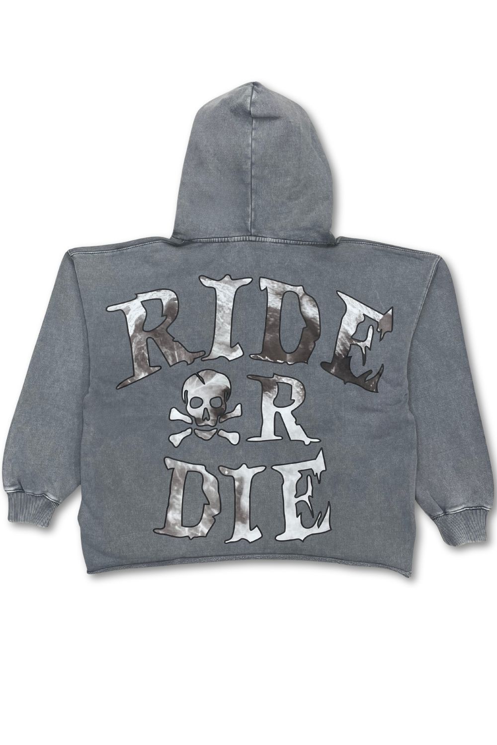 Focus Ride Or Die Cropped Hoodie - Grey