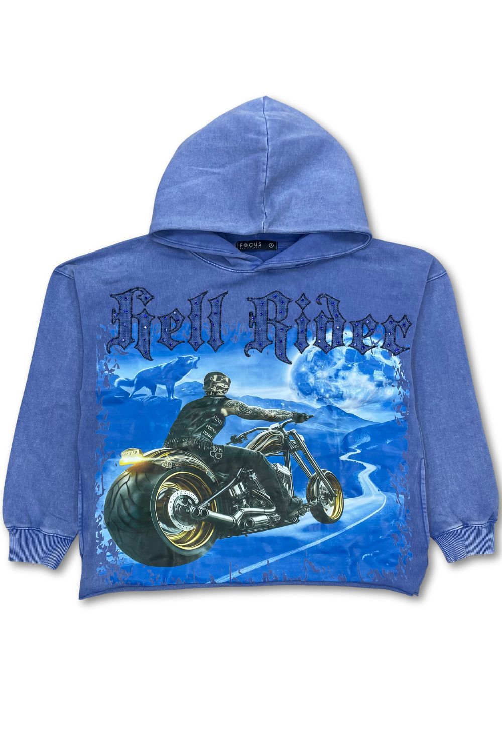 Focus Ride Or Die Cropped Hoodie - Blue